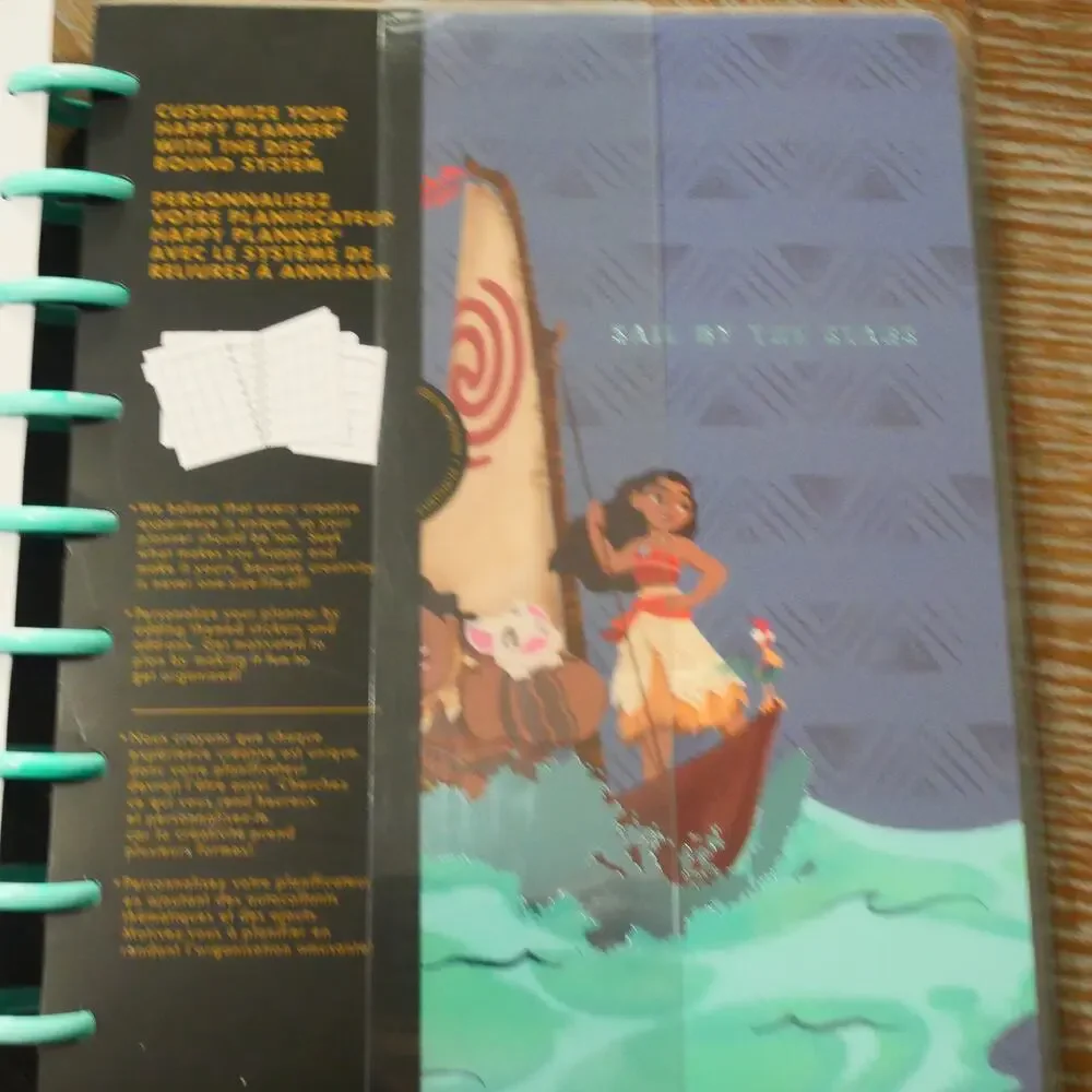 NEW Happy Planner Undated Disney Moana Customizable Classic Planner Vertical Lay